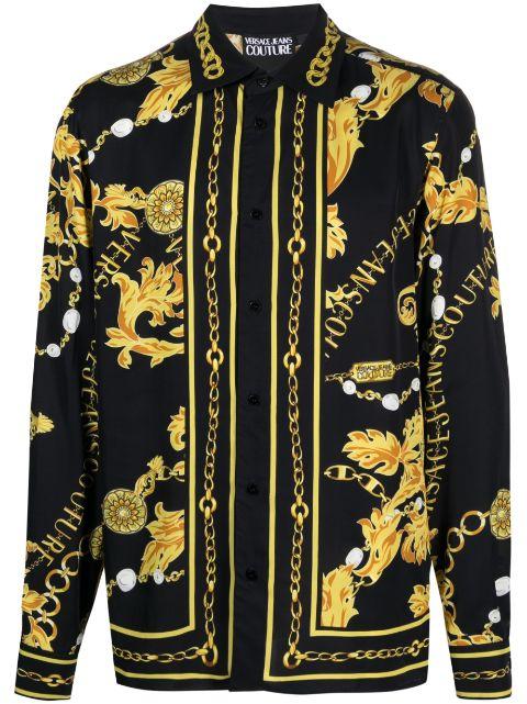 baroque-pattern long-sleeve shirt by VERSACE