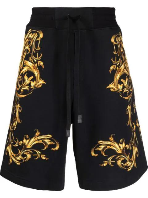 baroque pattern-print shorts by VERSACE