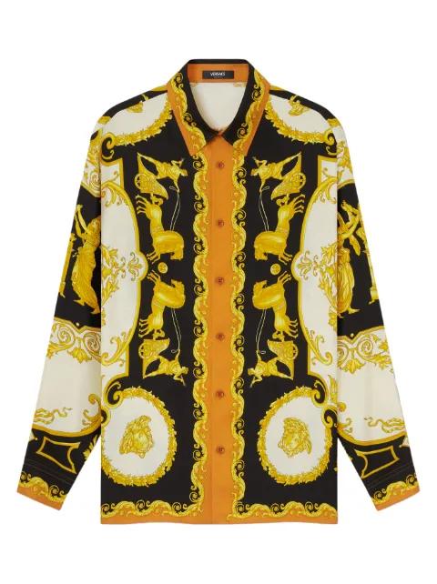 baroque-patterned silk shirt by VERSACE