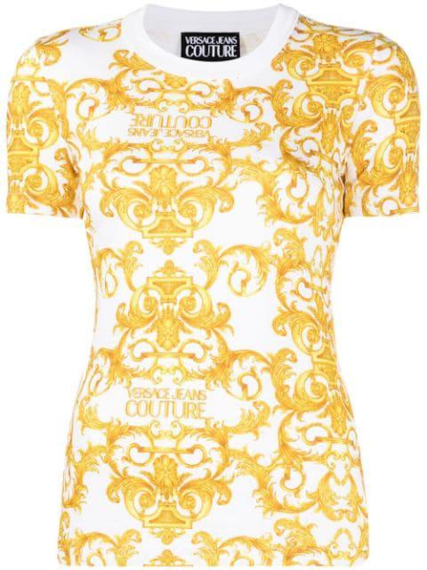 baroque-print T-shirt by VERSACE