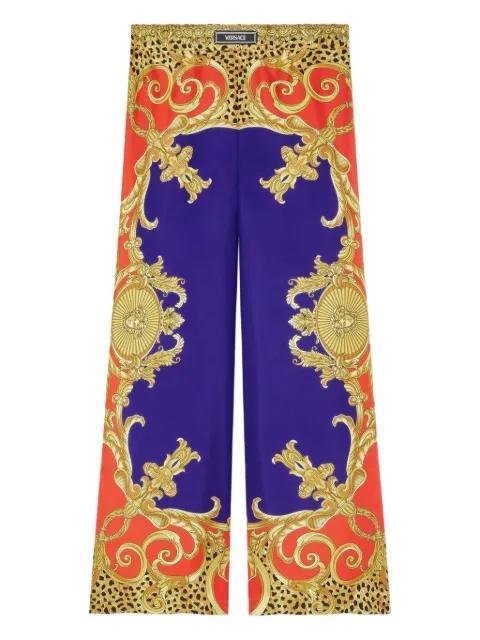 baroque-print elastic-waist trousers by VERSACE