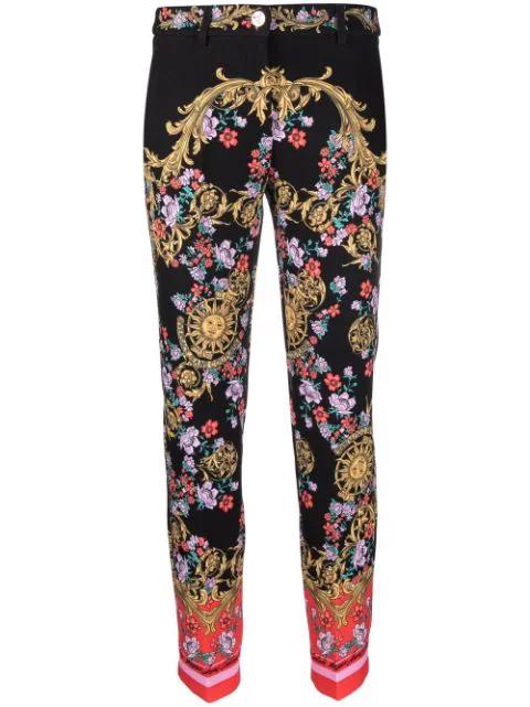 baroque print fitted trousers by VERSACE