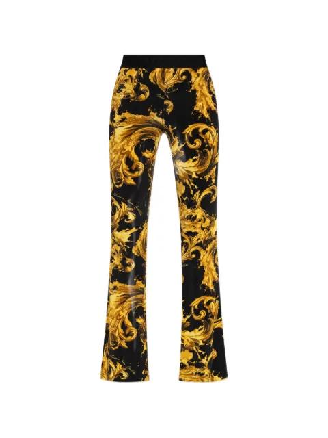 baroque-print flared trousers by VERSACE