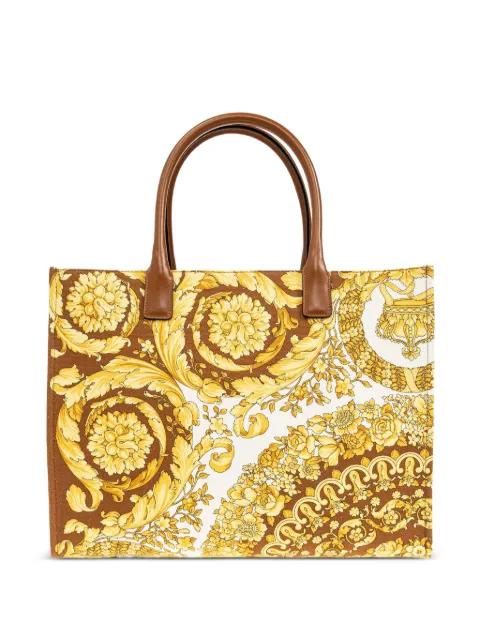 baroque-print logo-appliqué tote bag by VERSACE