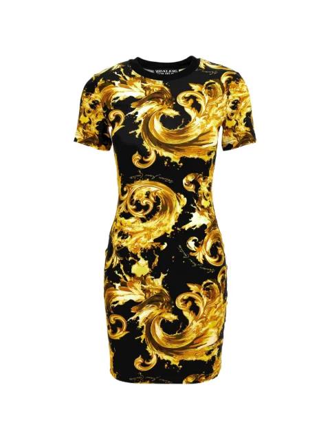 baroque-print mini dress by VERSACE
