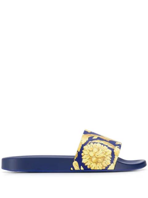 baroque print slides by VERSACE