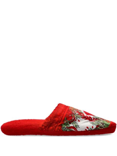 baroque-print slippers by VERSACE