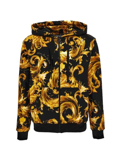 baroque-print zip-up hoodie by VERSACE