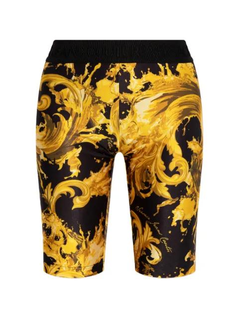 baroque-printed legging shorts by VERSACE