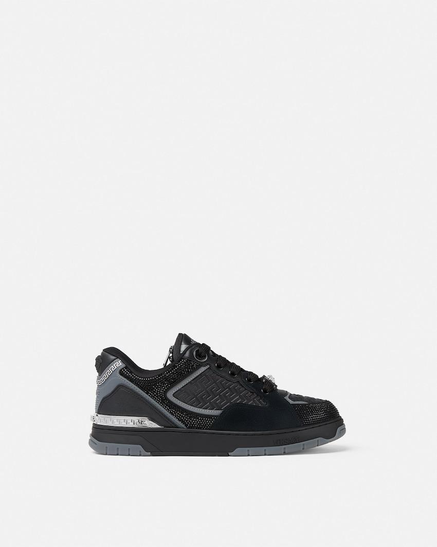 biggie basket embellished leather sneakers by VERSACE