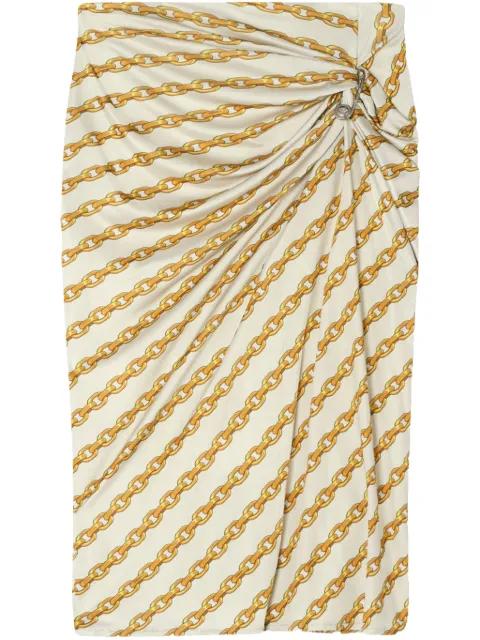 brooche detailing draped skirt by VERSACE