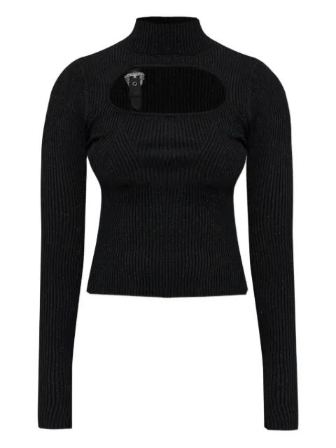 buckle-detail ribbed sweater by VERSACE