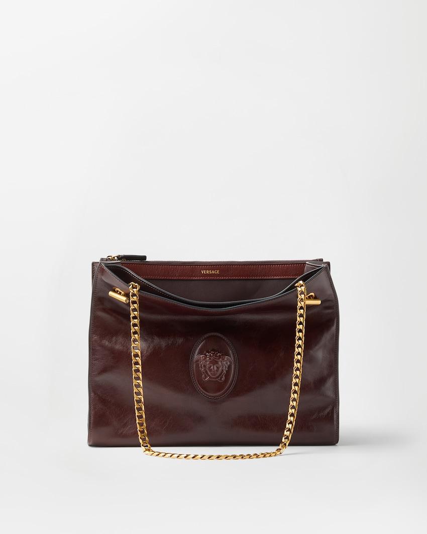 cabine leather shoulder bag by VERSACE