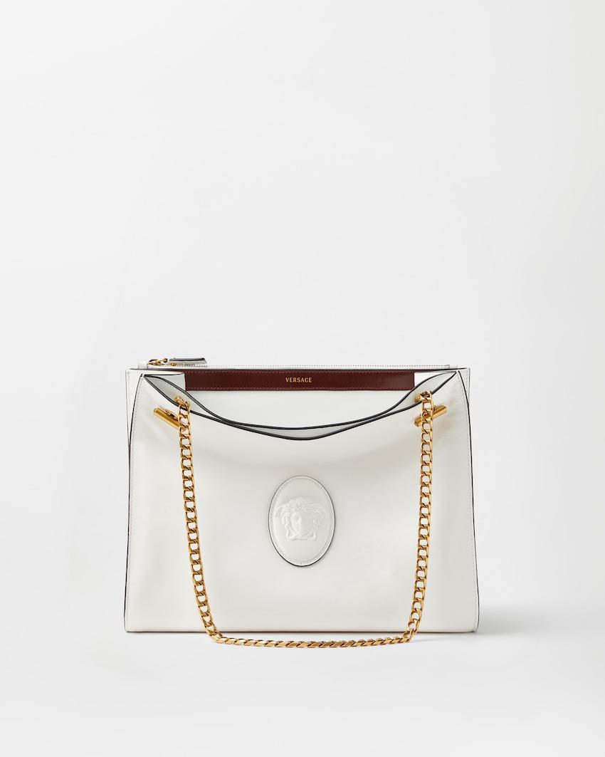 cabine leather shoulder bag by VERSACE
