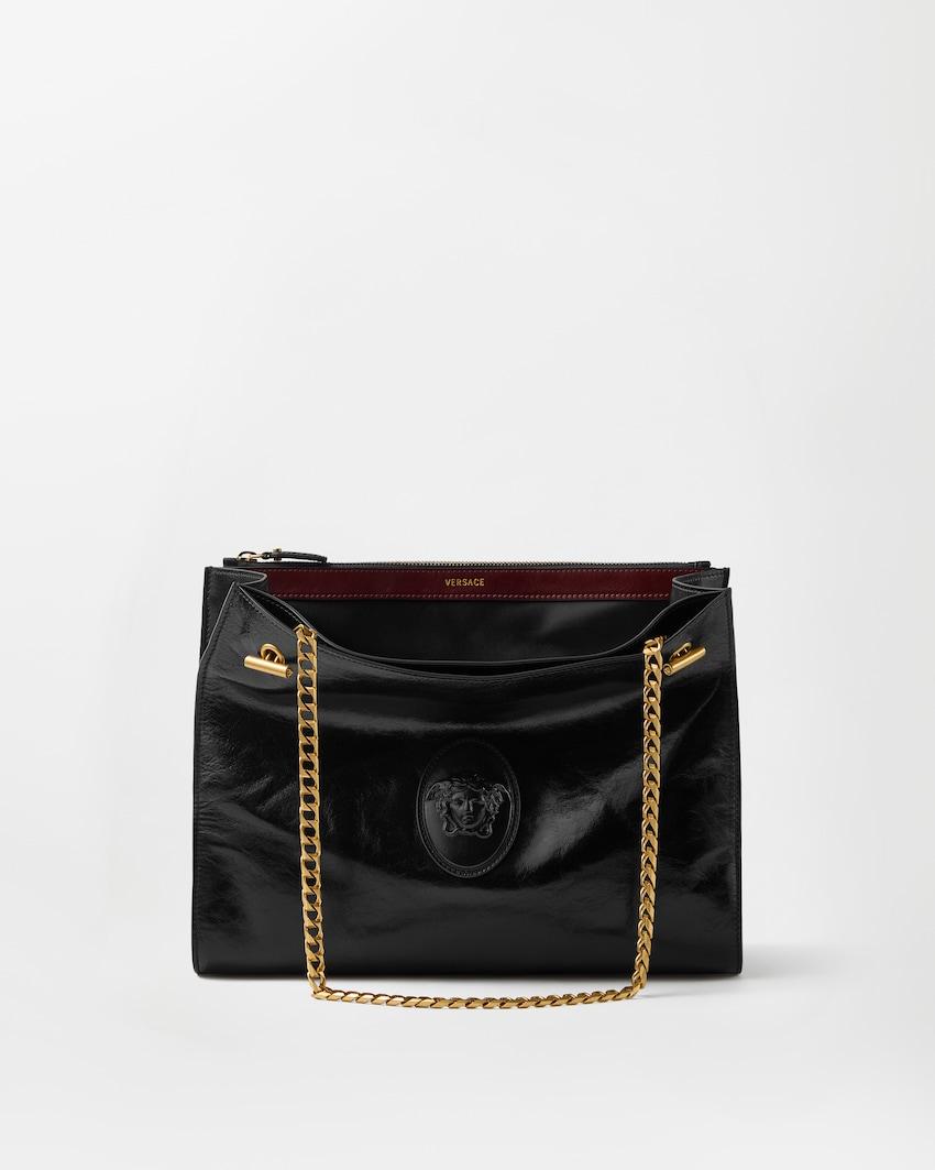 cabine leather shoulder bag by VERSACE