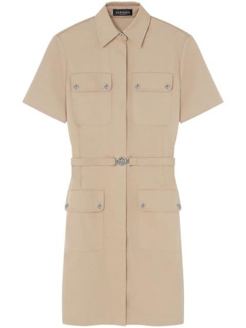 cargo gabardine mini shirt dress by VERSACE