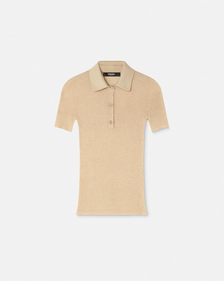 cashmere-blend knit polo shirt by VERSACE