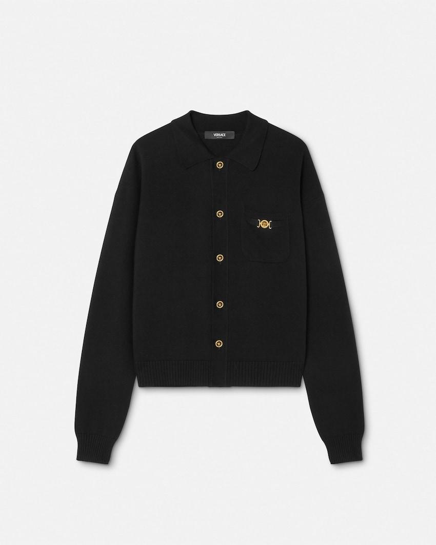 cashmere-cotton knit polo cardigan by VERSACE