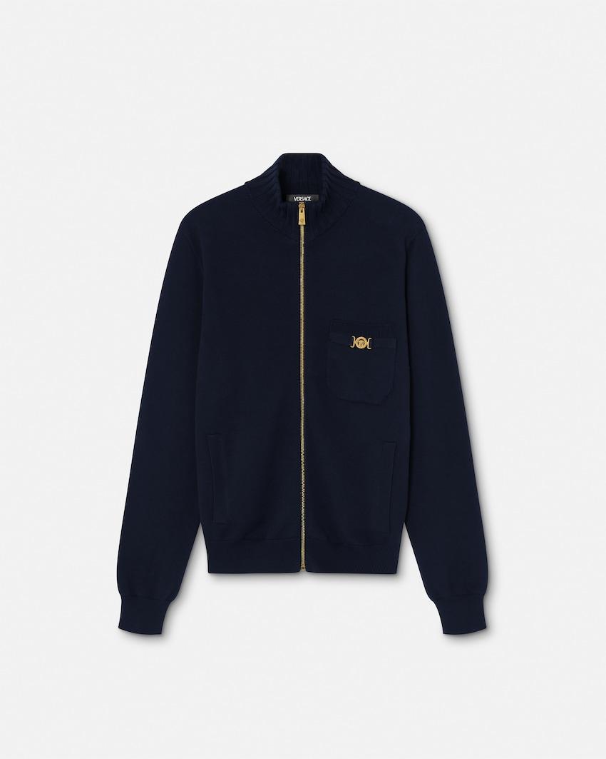 cashmere-cotton knit zip sweater by VERSACE