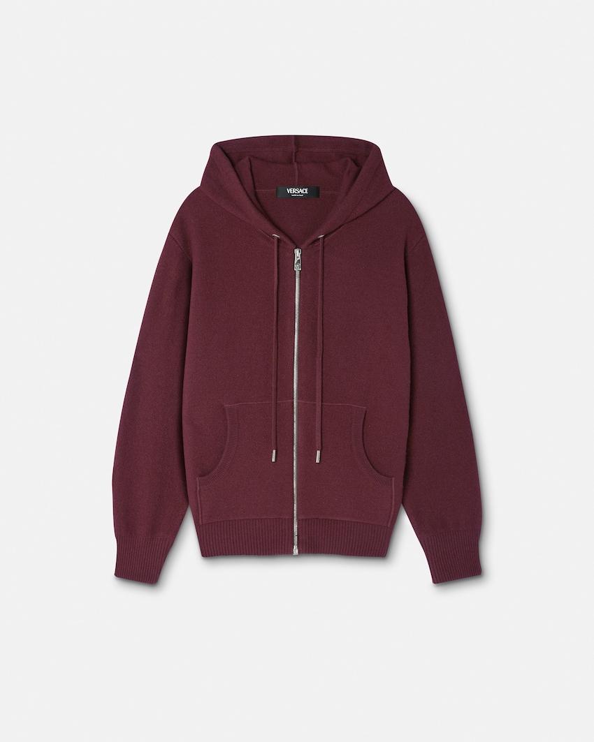 cashmere-wool knit zip hoodie by VERSACE