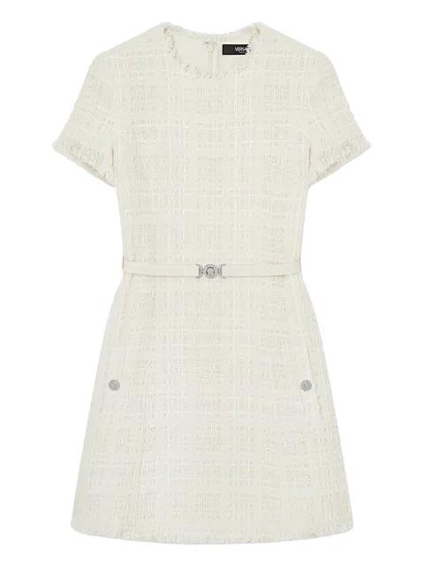 check-pattern cotton mini dress by VERSACE