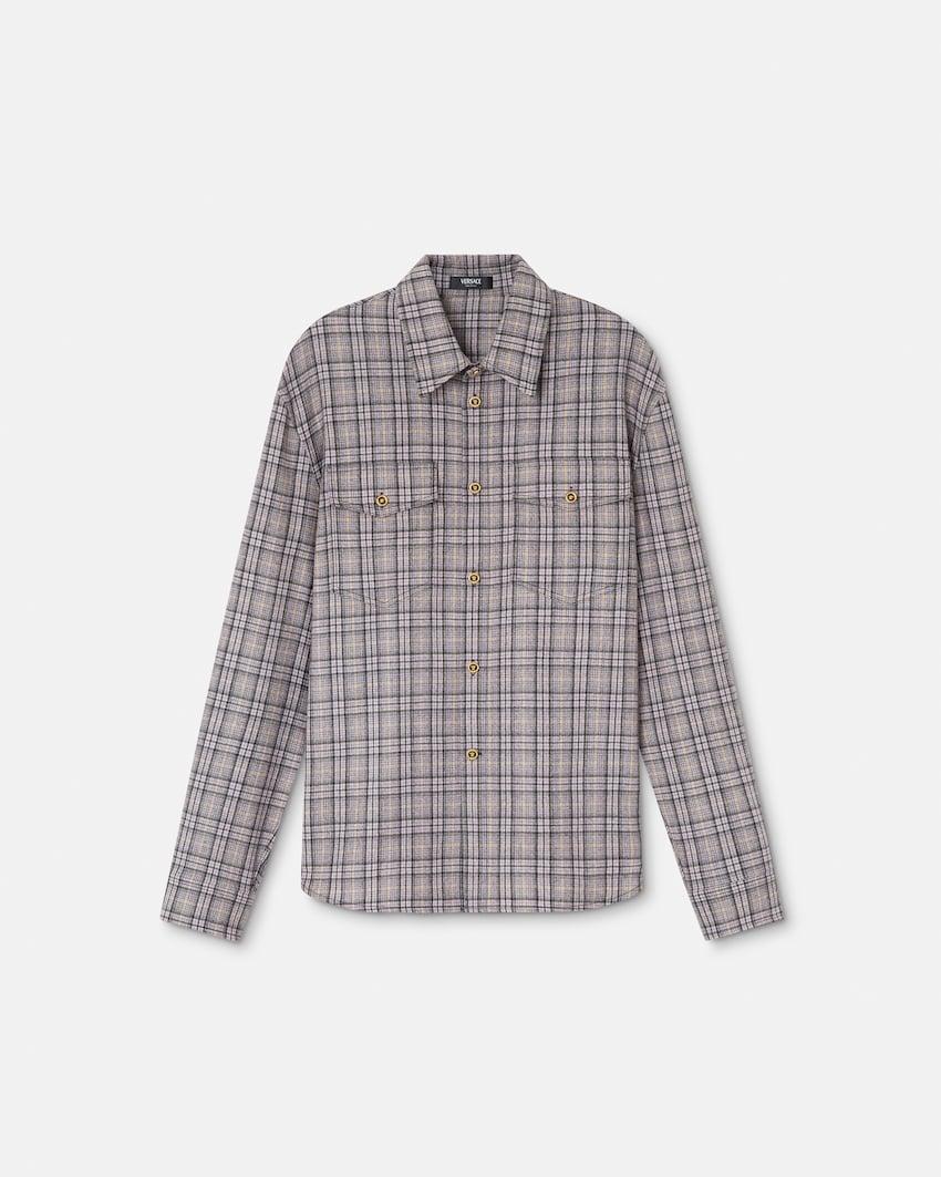 checked wool flannel shirt by VERSACE