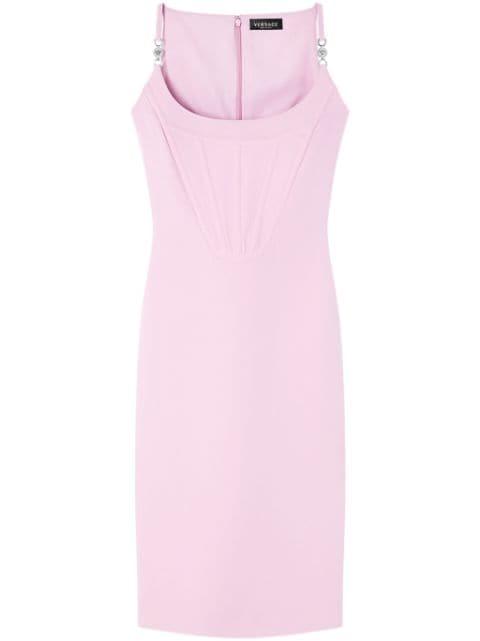 corset-style crepe midi dress by VERSACE