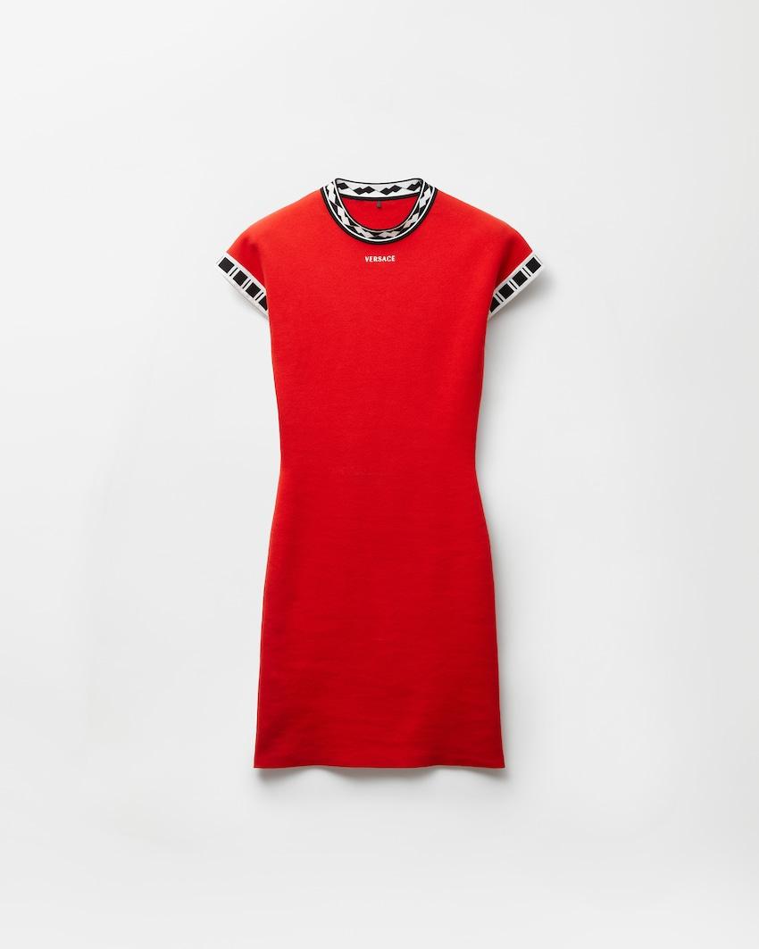 cotton knit mini dress by VERSACE