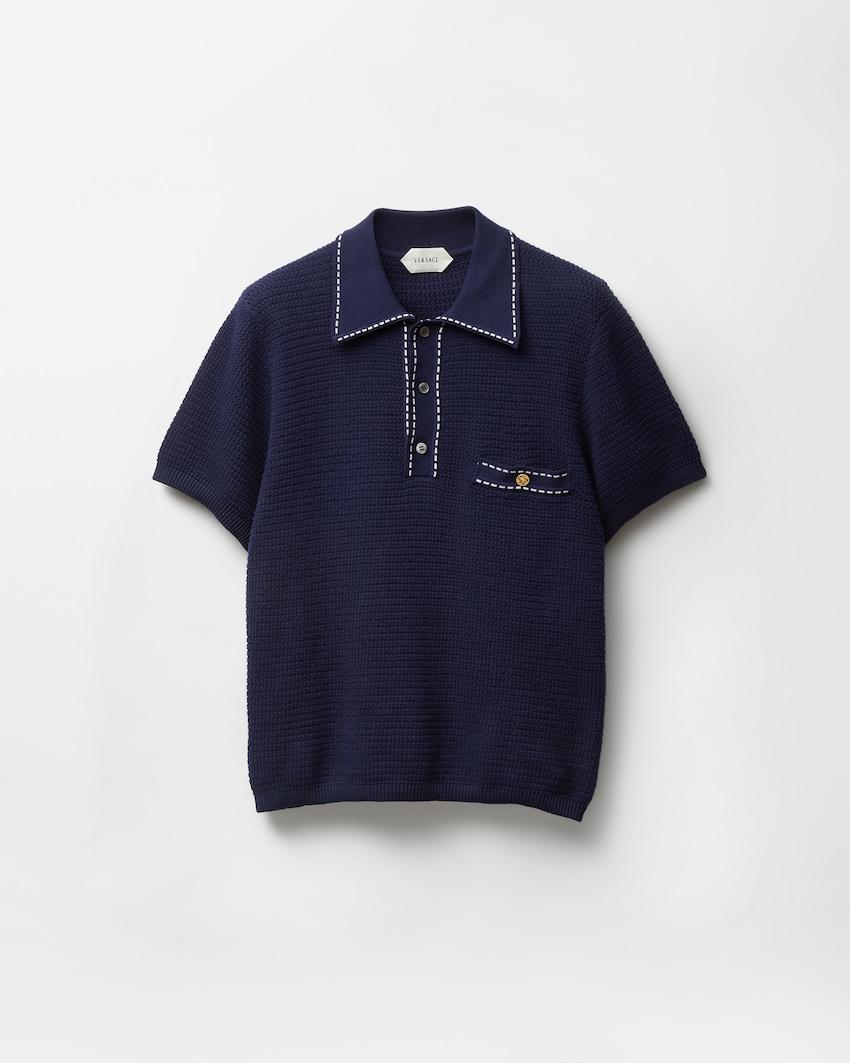 cotton knit polo by VERSACE