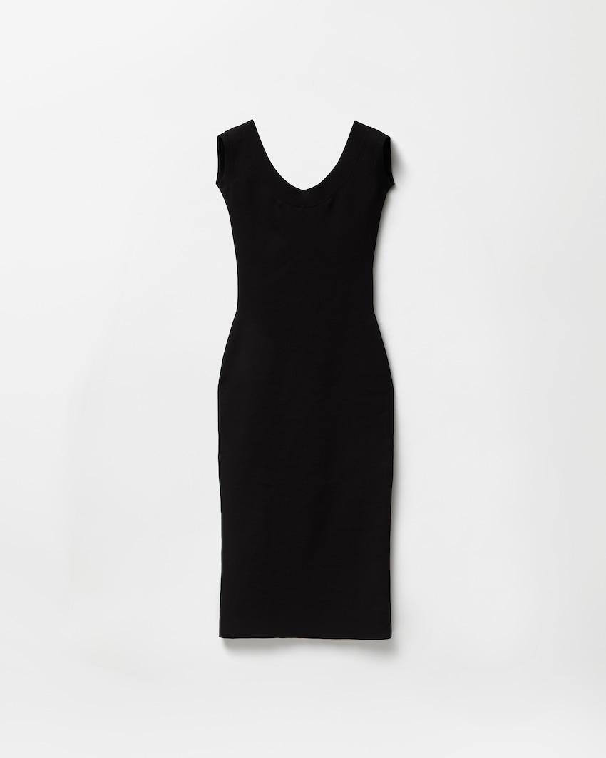 cotton ribbed knit midi dress by VERSACE