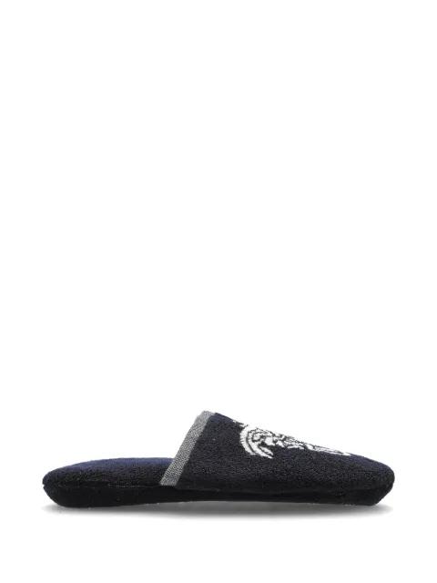 cotton-terry jacquard slippers by VERSACE