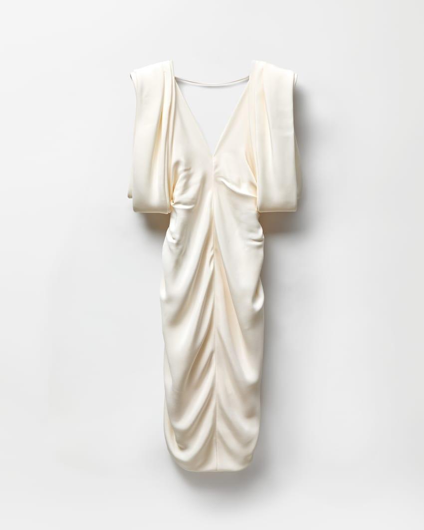 crepe marocaine silk midi dress by VERSACE