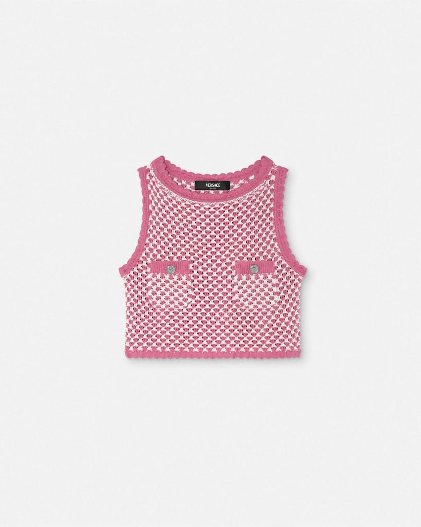 crochet boxy knit top by VERSACE