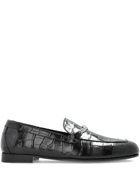 crocodile-embossed chain-detail loafers by VERSACE