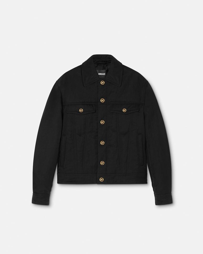crushed nylon satin padded jacket by VERSACE
