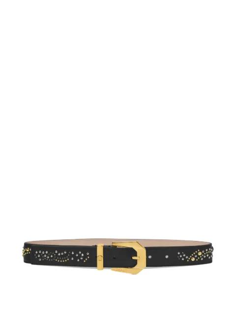 crystal-embellished leather belt by VERSACE