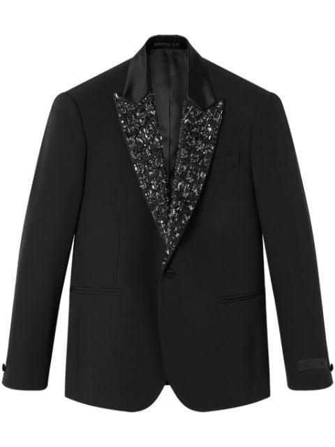 crystal-embellished wool blazer by VERSACE
