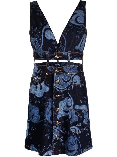 cut-out denim dress by VERSACE