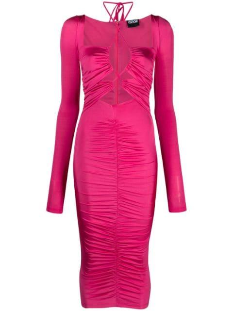 cut-out lace-up midi dress by VERSACE