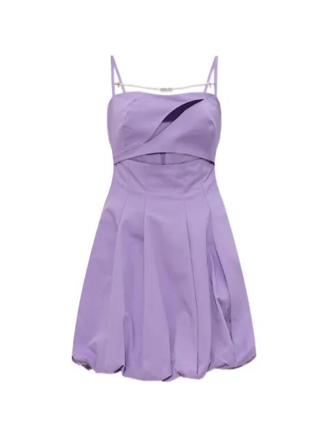 cut-out pleated mini cotton dress by VERSACE