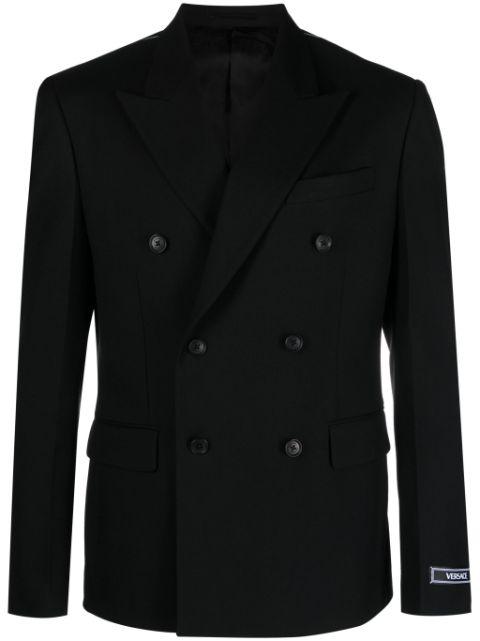 double-breasted virgin wool blazer by VERSACE