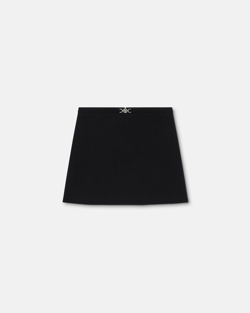 double-wool crepe a-line mini skirt by VERSACE