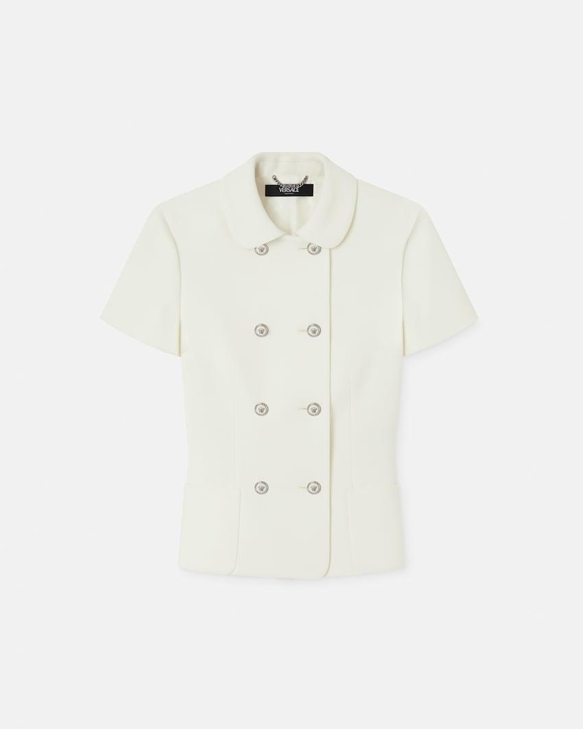 double-wool crepe fitted jacket by VERSACE