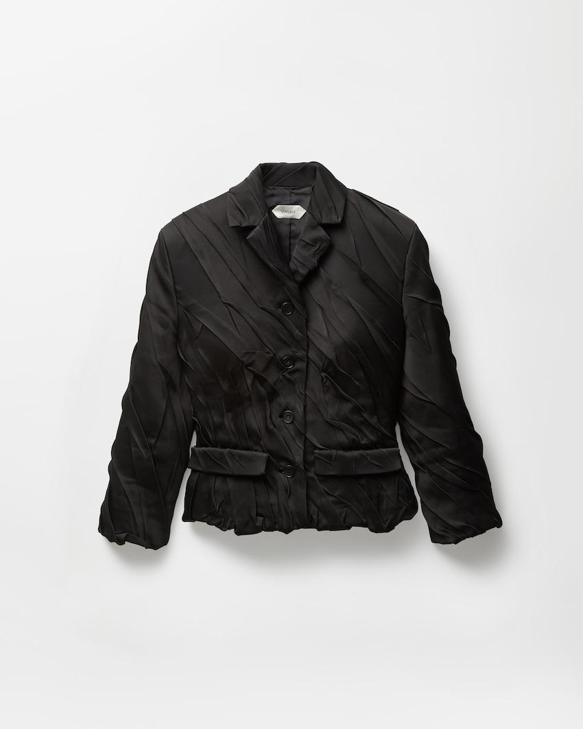draped envers-satin blazer by VERSACE