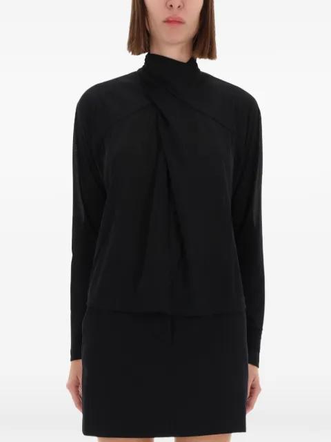 draped high-neck top by VERSACE