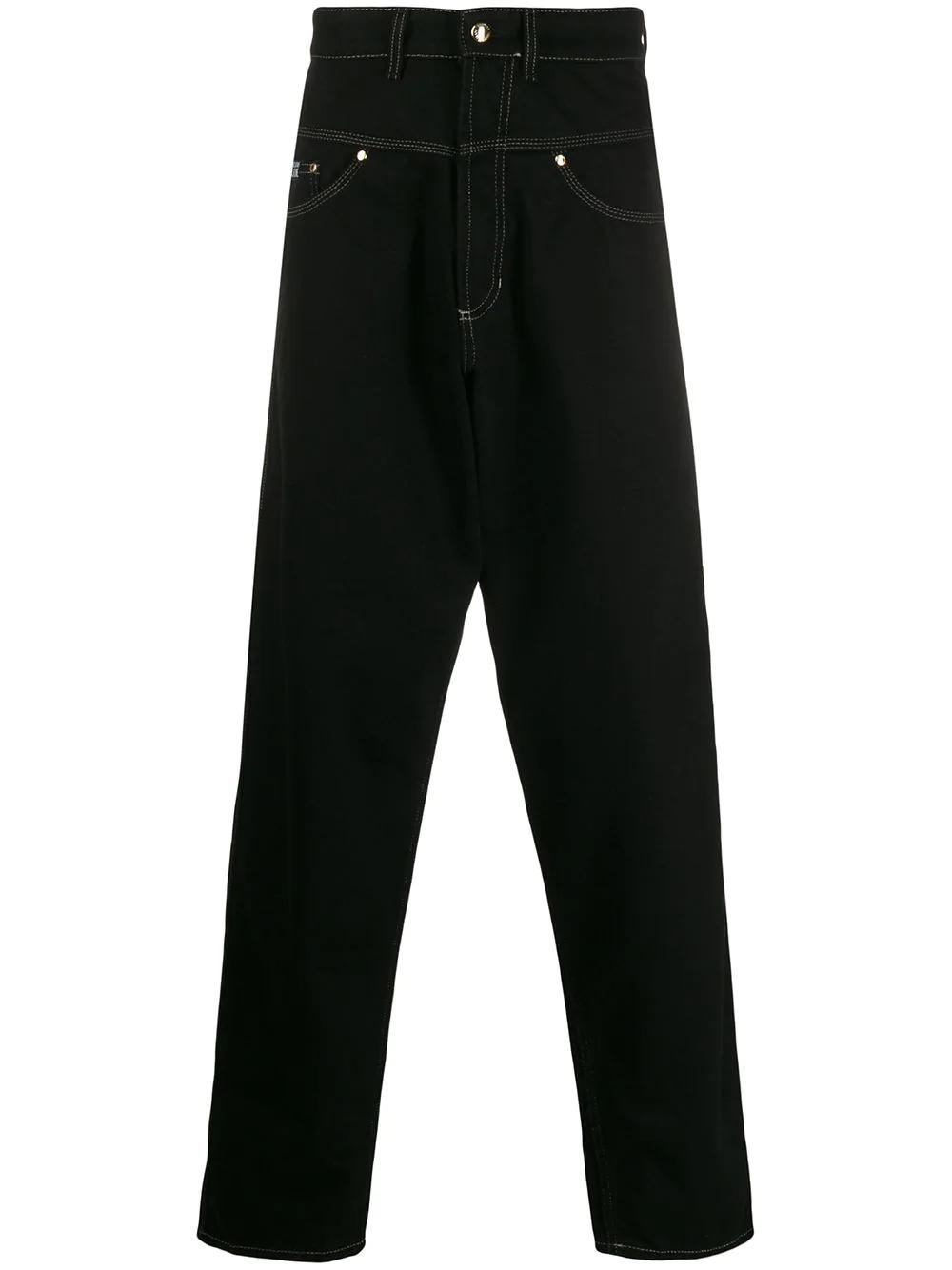 drop crotch wide leg jeans by VERSACE