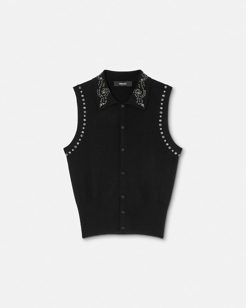 embellished cashmere-blend knit vest by VERSACE