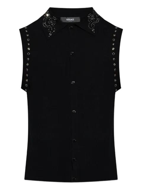 embellished collar sleeveless vest by VERSACE