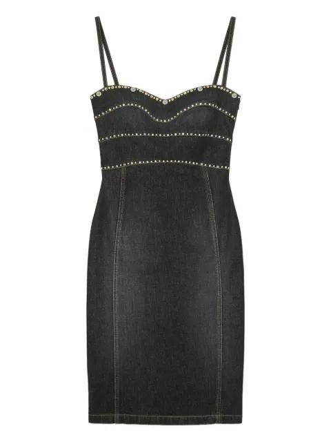 embellished denim dress by VERSACE