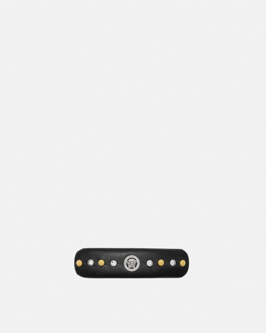 embellished leather hair clip by VERSACE